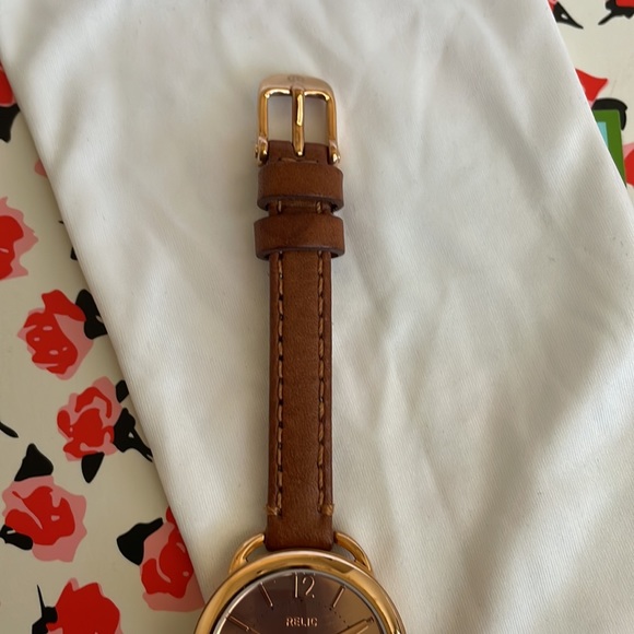 Relic Rose Gold Leather Watch - Picture 3 of 7